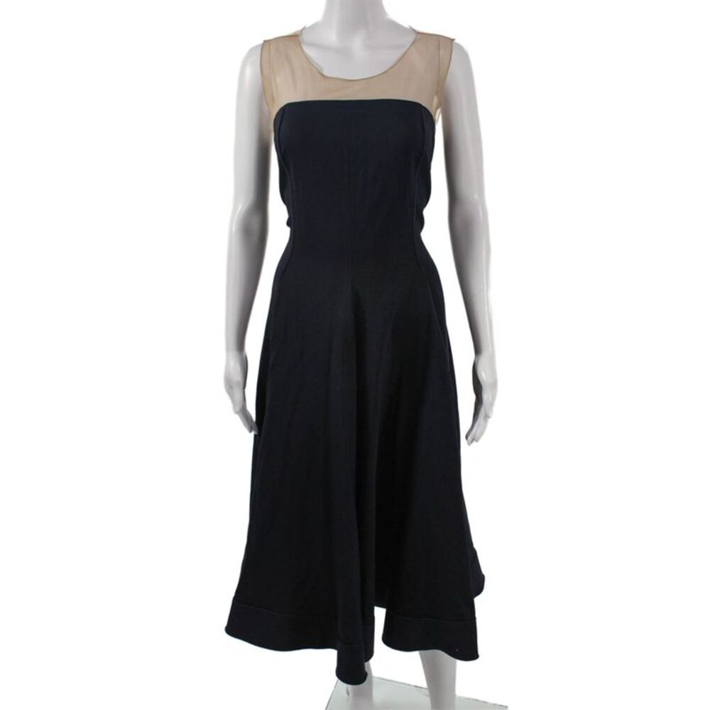 Angelo Tarlazzi Women A-Line Fit Flare Dress Beige Size 12